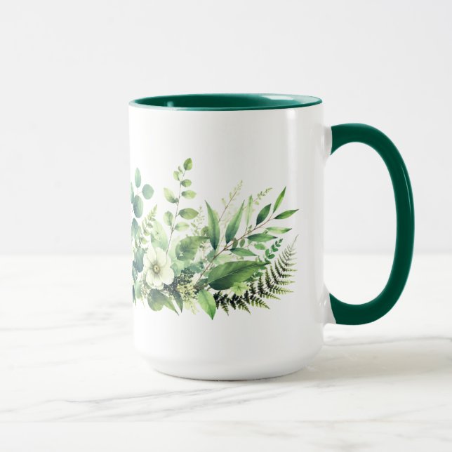 Taza Floral Verde Botánico (Derecha)