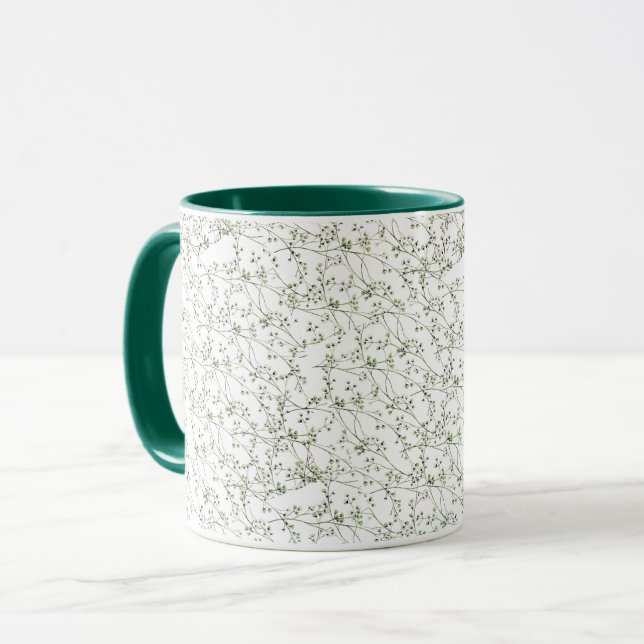 Taza Floral verde elegante (Anverso izquierdo)