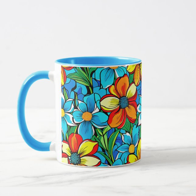 Taza Floral Vibrante  (Izquierda)