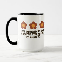 Taza floral with inspirational quote