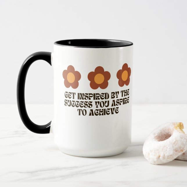 Taza floral with inspirational quote (Con donut)