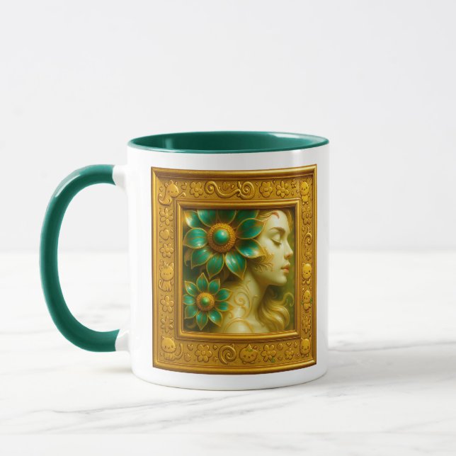 Taza Floral Woman Portrait (Izquierda)