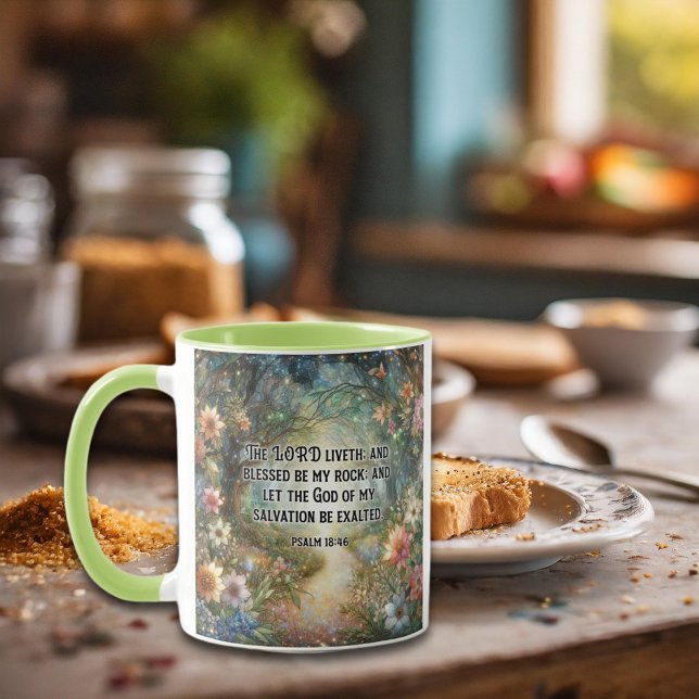 Taza Floral Woodland King James Scripture Salm 18 (Subido por el creador)