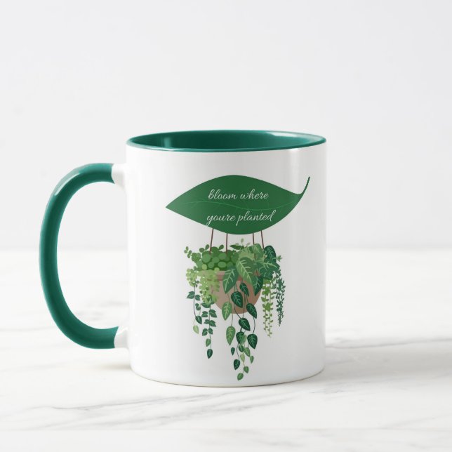 Taza florecer donde estás plantado Mug (Izquierda)