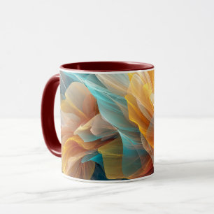 Taza Florecimiento Radiante de Pétalos Etéreos en Luz