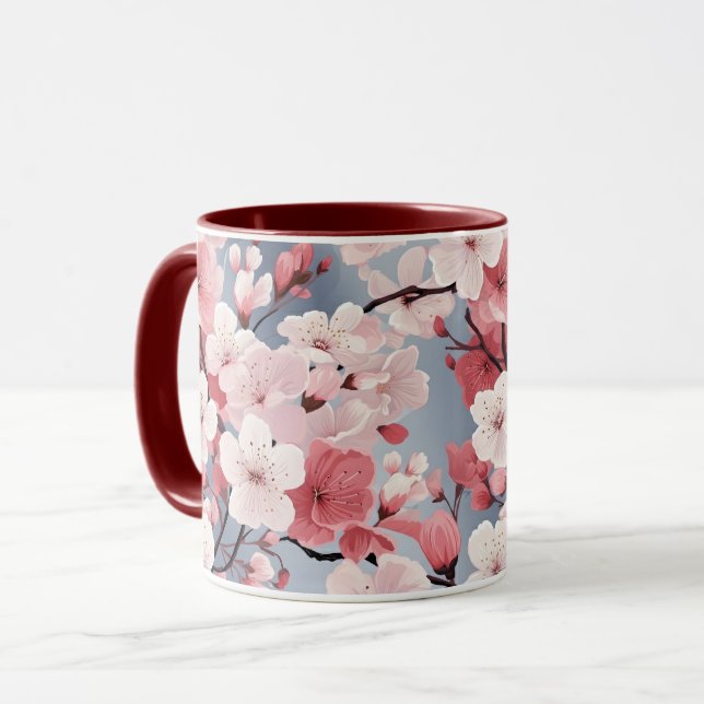 Taza Florecimiento romántico de cerezo rosa (Anverso izquierdo)