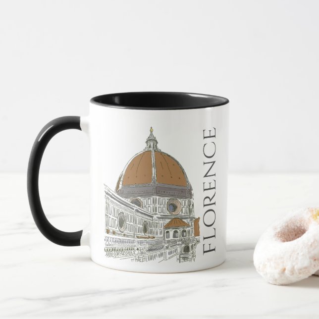 Taza Florencia Italia Icónica Duomo Arquitectura arte (Con donut)