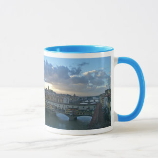 Taza Florencia - puesta del sol, puentes del río de