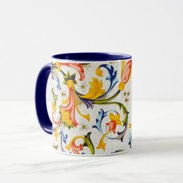 TAZA FLORENTINA RENAISSANTE FLORALES, FLORES