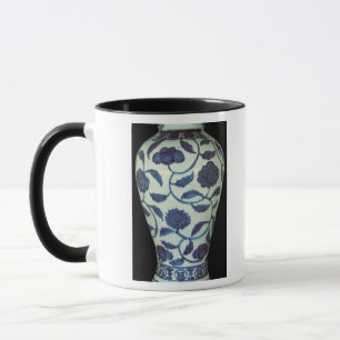 Taza Florero azul y blanco grande, período de Jaijing