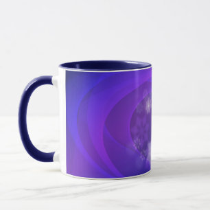 Taza Flores Abstractas En Fondo Indigo Doblado