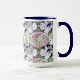 Taza Flores abstractas y Perlas Azules Big Mug