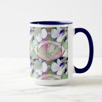 Taza Flores abstractas y Perlas Azules Big Mug
