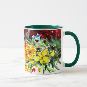 Taza Flores acuáticas de colores vivos