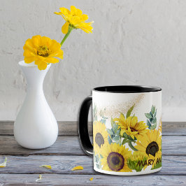 Taza Flores acuáticas y hojas de eucalipto
