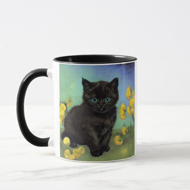 Taza Flores amarillas de gato negro Van Gogh (Izquierda)