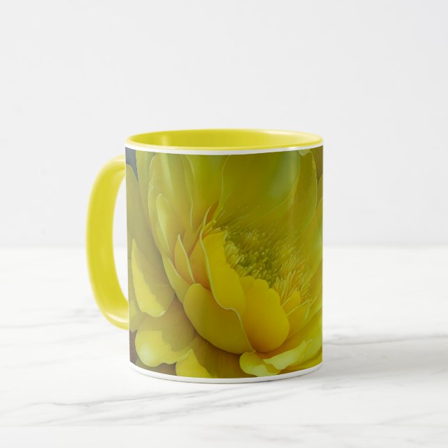 Taza Flores Amarillas Flores Pétalos Art Mug Cup (Anverso izquierdo)