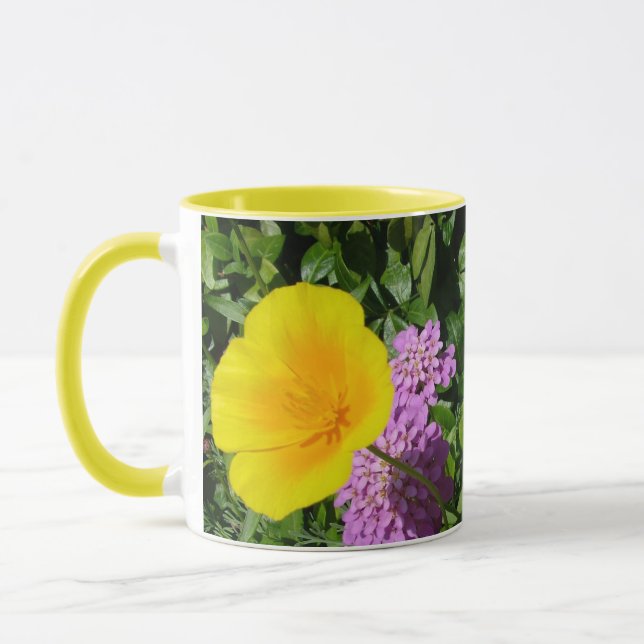Taza flores amarillas pansianas (Izquierda)