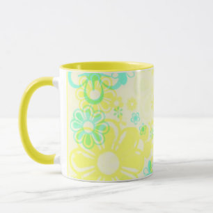 TAZA FLORES AMARILLOS JUEGOS DE BOMBAS DE COCINA