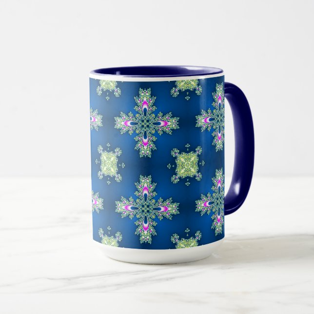 Taza Flores artdeco en estilo retro (Anverso derecho)