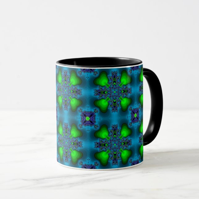 Taza Flores artdeco en estilo retro (Anverso derecho)
