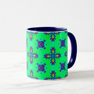 Taza Flores artdeco en estilo retro