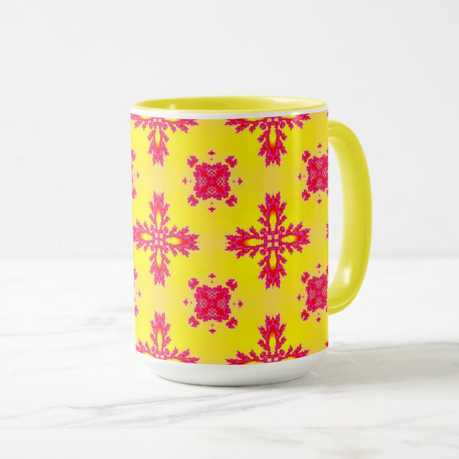 Taza Flores artdeco en estilo retro (Anverso derecho)