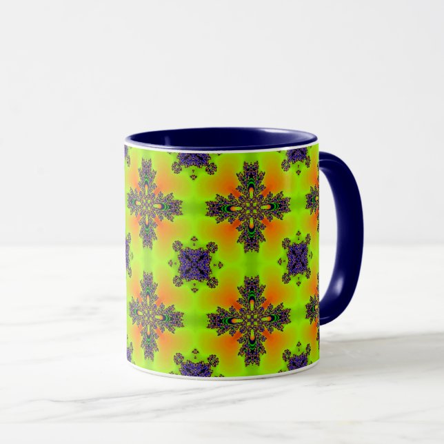 Taza Flores artdeco en estilo retro (Anverso derecho)