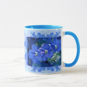 Taza "Flores Azuis" (flores azules)