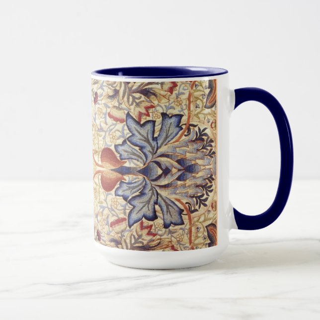 Taza Flores Azul Y Oro (Derecha)