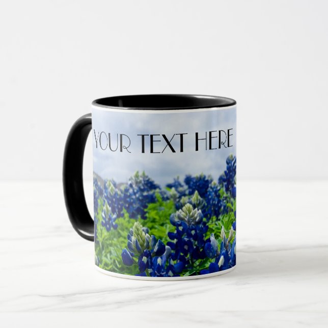 Taza Flores azules azul Texas texan Floral (Anverso izquierdo)