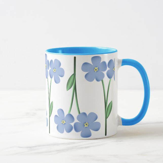 Taza Flores azules de alternancia (Derecha)