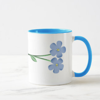 Taza Flores azules oblicuas