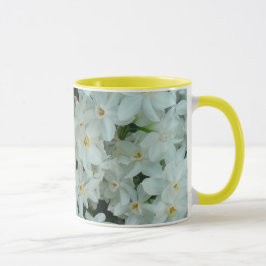 Taza Flores blancas delicadas del narciso de Paperwhite