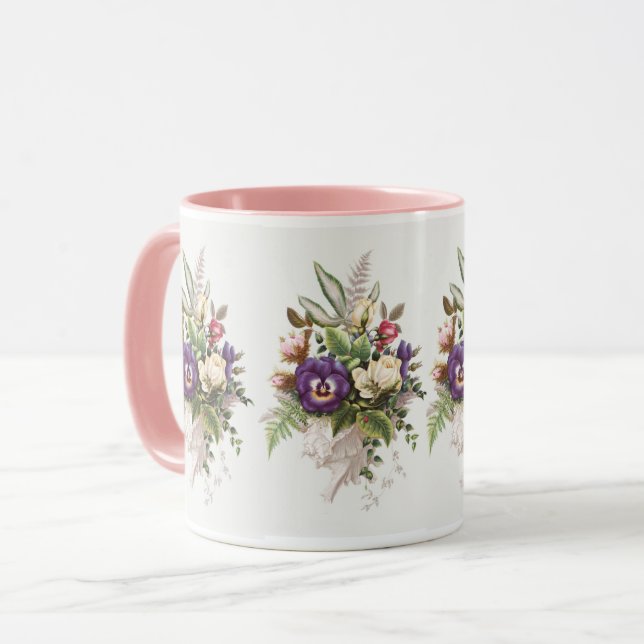 Taza Flores Bouquet Vintage Floral (Anverso izquierdo)