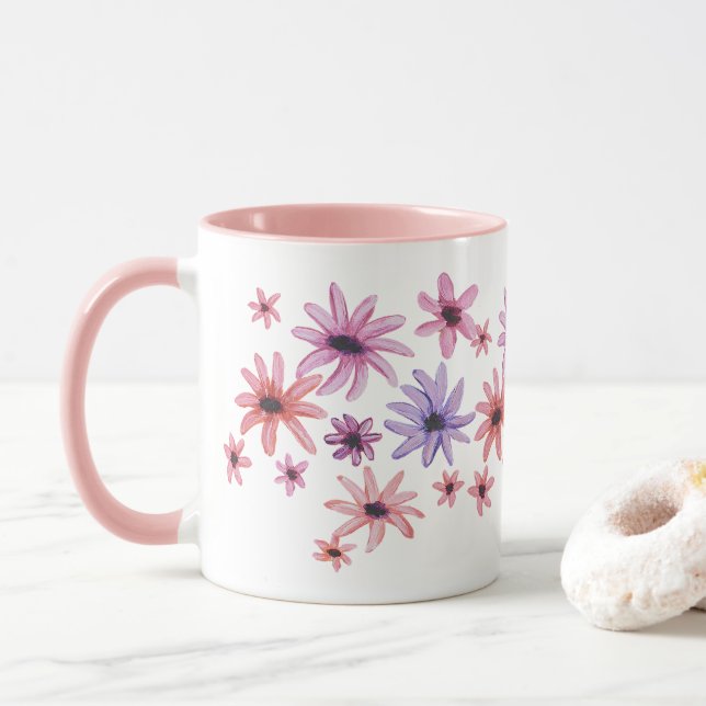 Taza Flores Caprichosas (Con donut)