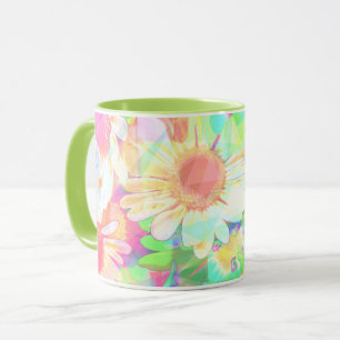 Taza Flores coloridas brillantes alegres