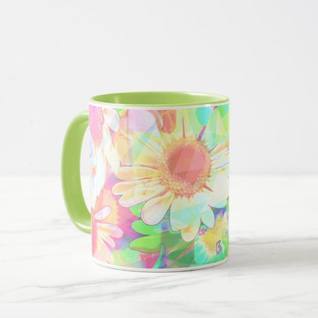 Taza Flores coloridas brillantes alegres (Anverso izquierdo)