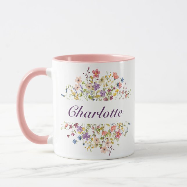 Taza Flores coloridas personalizadas (Izquierda)