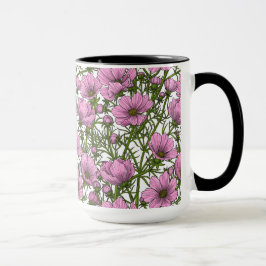 Taza Flores Cosmos rosadas