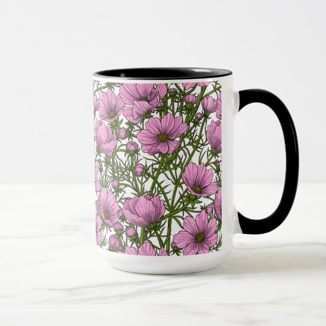 Taza Flores Cosmos rosadas (Derecha)