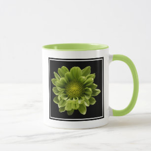 Taza Flores Crisantemo verde