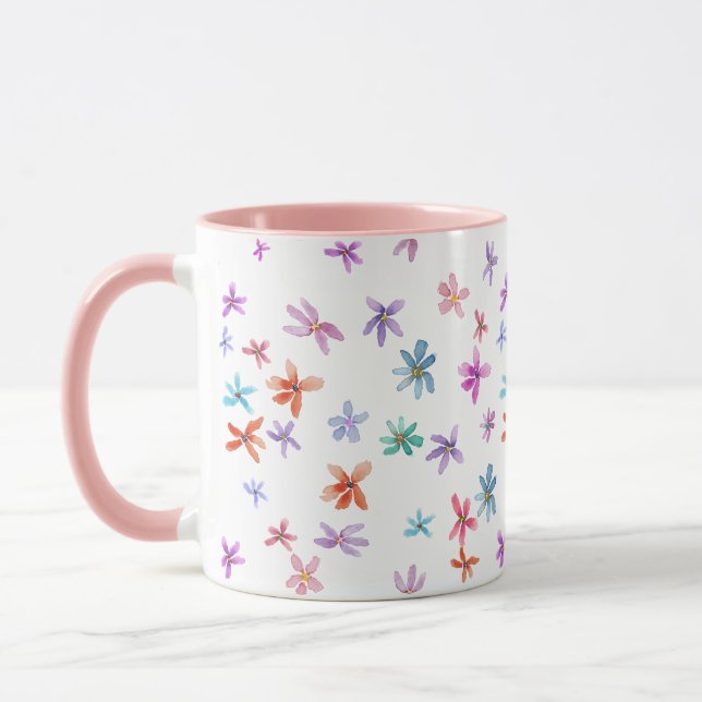 Taza Flores de acuarela (Izquierda)
