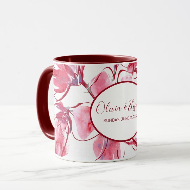 Taza Flores de acuarela suaves (Anverso izquierdo)