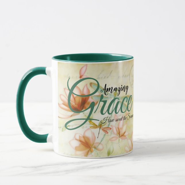 Taza Flores de Amazing Grace y libélula (Izquierda)