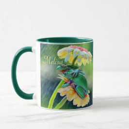 Taza Flores de amigos de la rana Llueven Nombre de rega