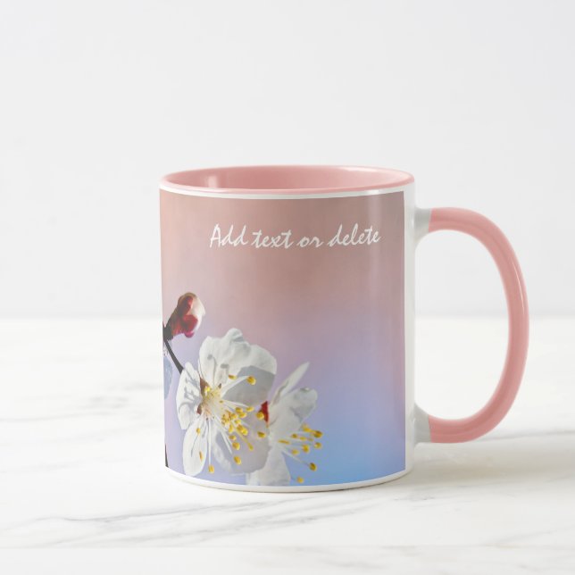 Taza Flores de ápricot japonesas blancas (Derecha)
