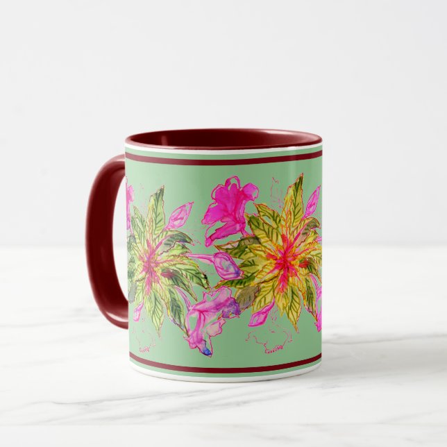 Taza Flores de arte Balsam Bouquet Watercolor (Anverso izquierdo)