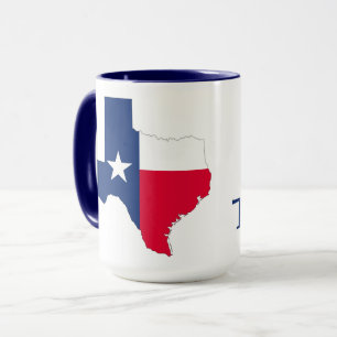 Taza Flores de azul de Texas con colores de bandera Mug