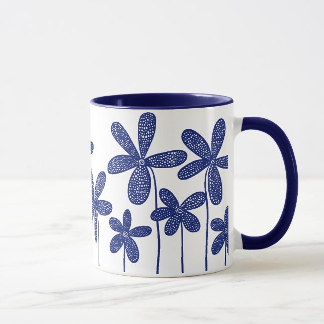 Taza Flores de bonito - Azul marino (Derecha)